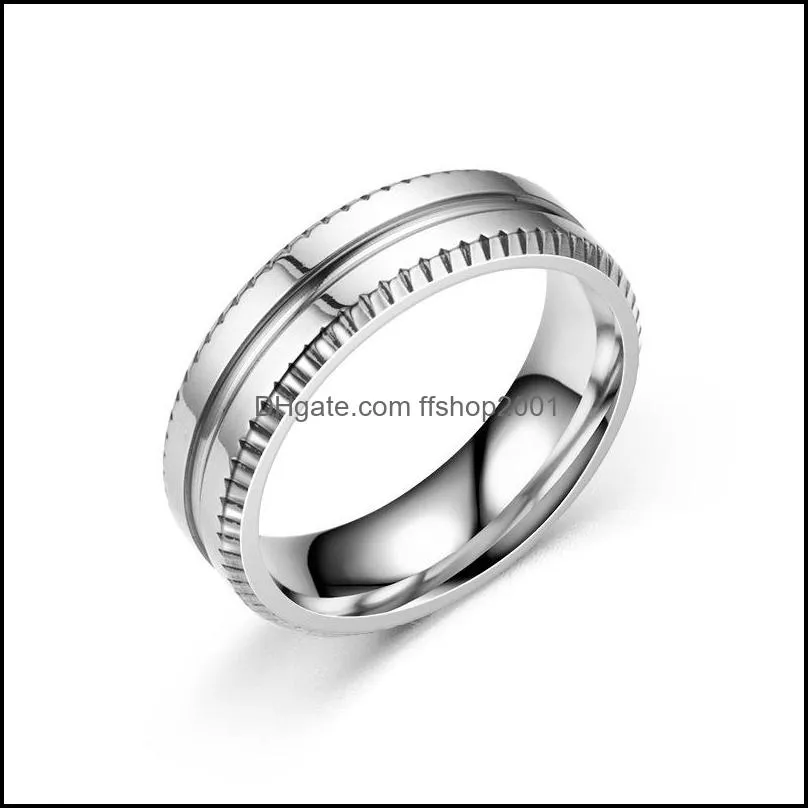 stainless steel creative couple ring band simple glossy rings for women men wedding bands fine fashion jewelry