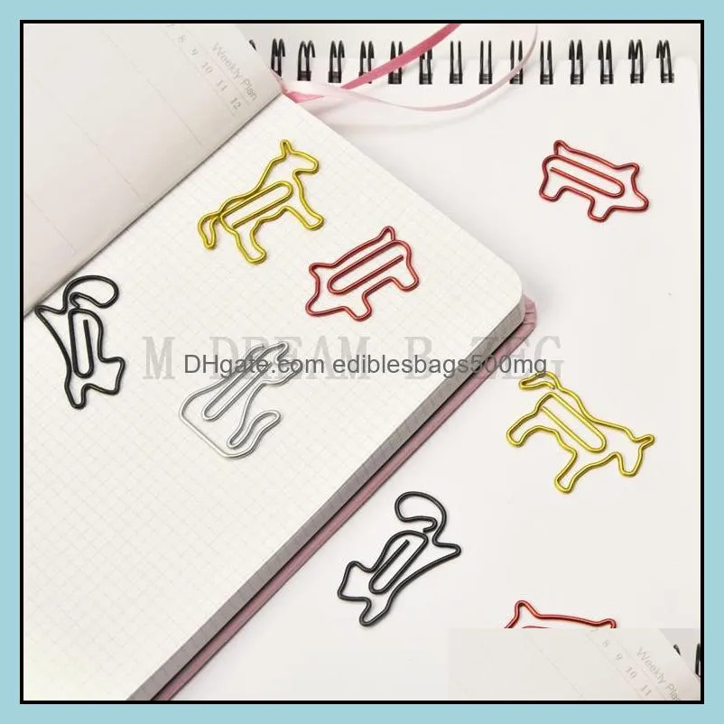 13 styles colorful paper clips animal shaped paperclips book mark filing binding mark for scrapbooks bookmark office school