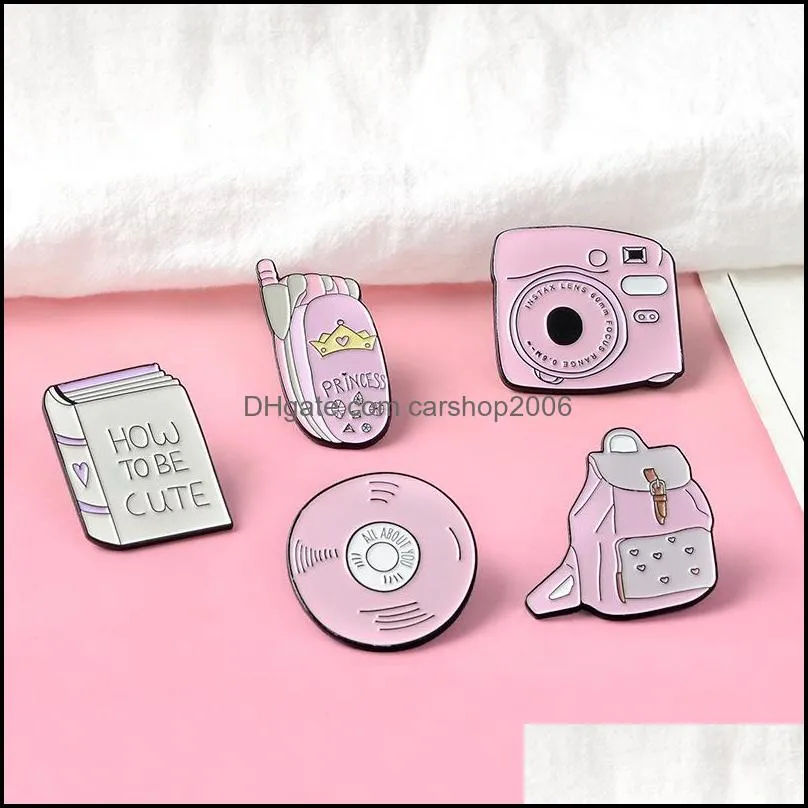 cute girls bag mobile phone decoration brooch pins enamel lapel pin for women men top dress cosage fashion jewelry