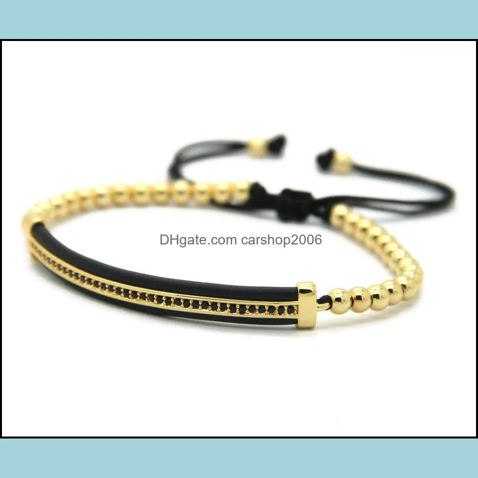 wholesale 10pcs arrival mens jewelry high quality cubic zirconia long tube watch protector cz macrame bracelets