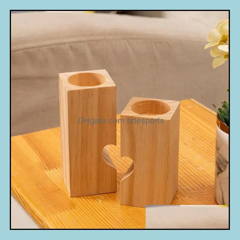 natural wood tea light candle holders heartshaped romantic candle holders cute decorative wedding decor home decor