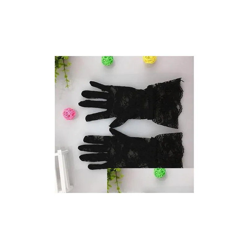 party decoration gloves fashion lace gloves sexy women lady sheer five fingers gloves spf50 drive non slip 5colors party christmas