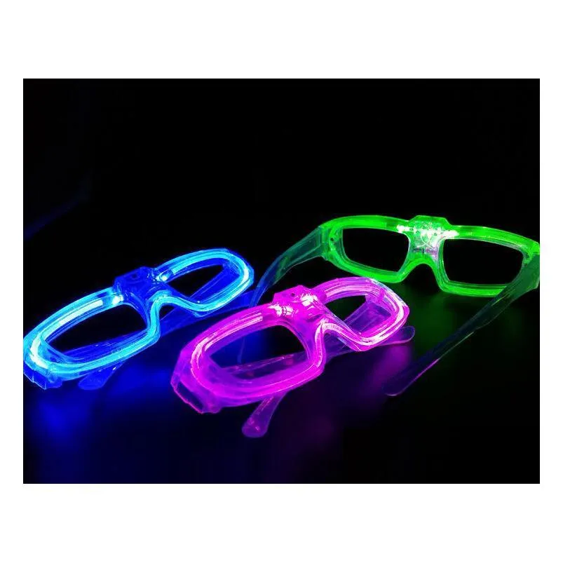 party led shutter glow cold light glasses light up shades flash rave luminous glasses christmas favors cheer atmosphere props colorful