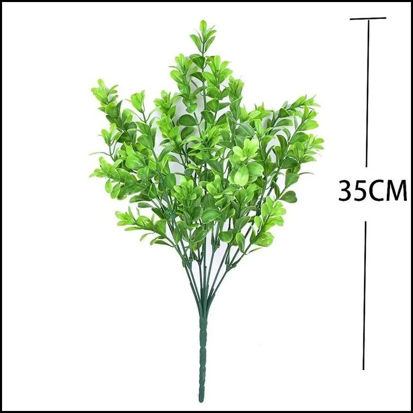 decorative flower 24 pack artificial greenery outdoor plants plastic boxwood shrubs stems for home farmhouse garden office wedding 542