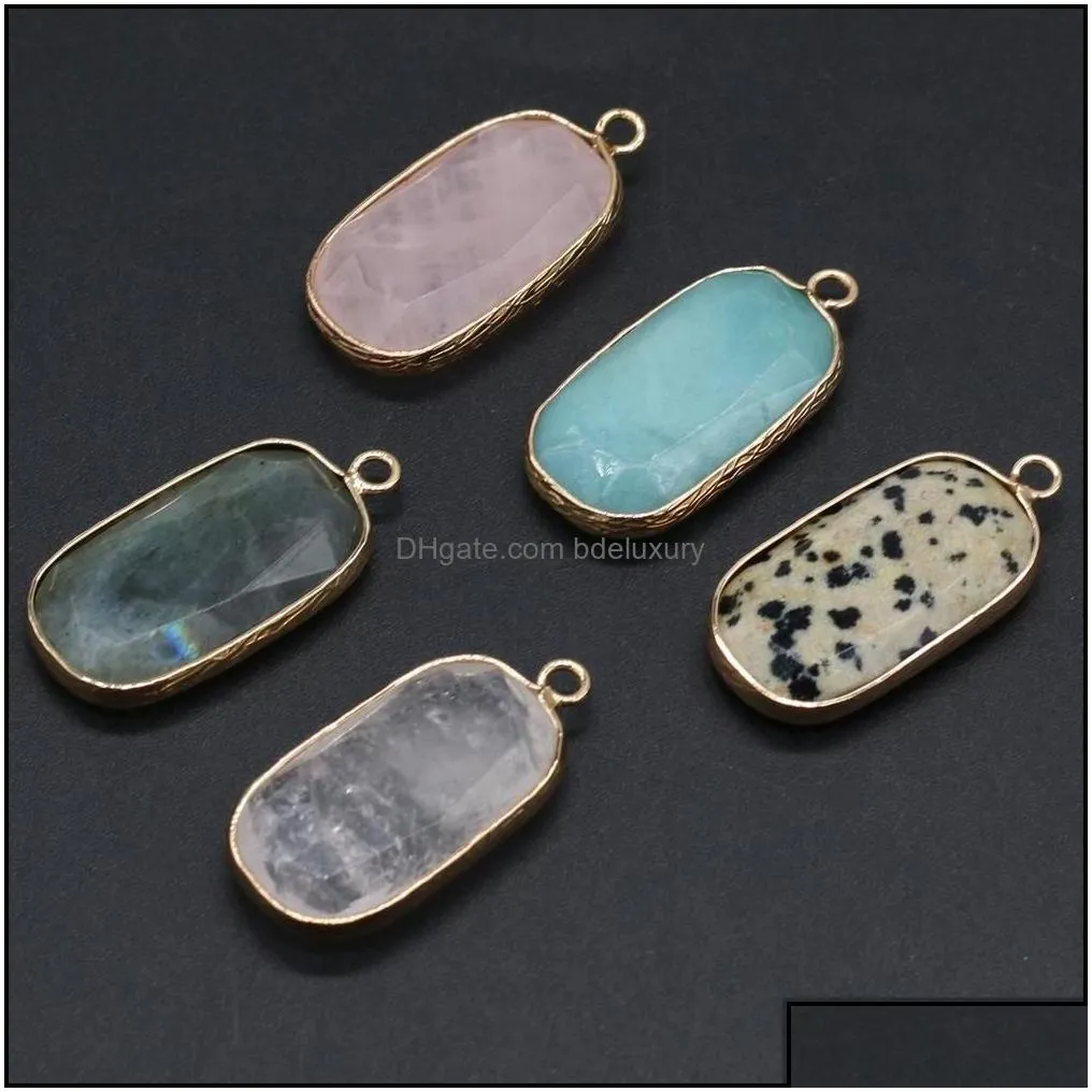 pendant necklaces natural stone pendant rec reiki healing chakra rose quartz crystal pendo charms for necklace earrings making drop