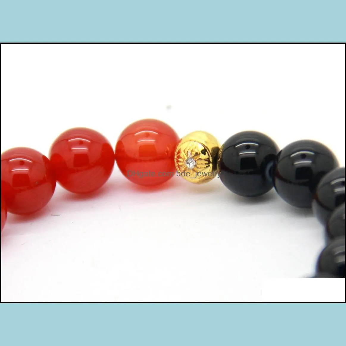  bracelets for men and women 10mm natural blue black red agate beaded buddha bracelets ethic lucky jewelry