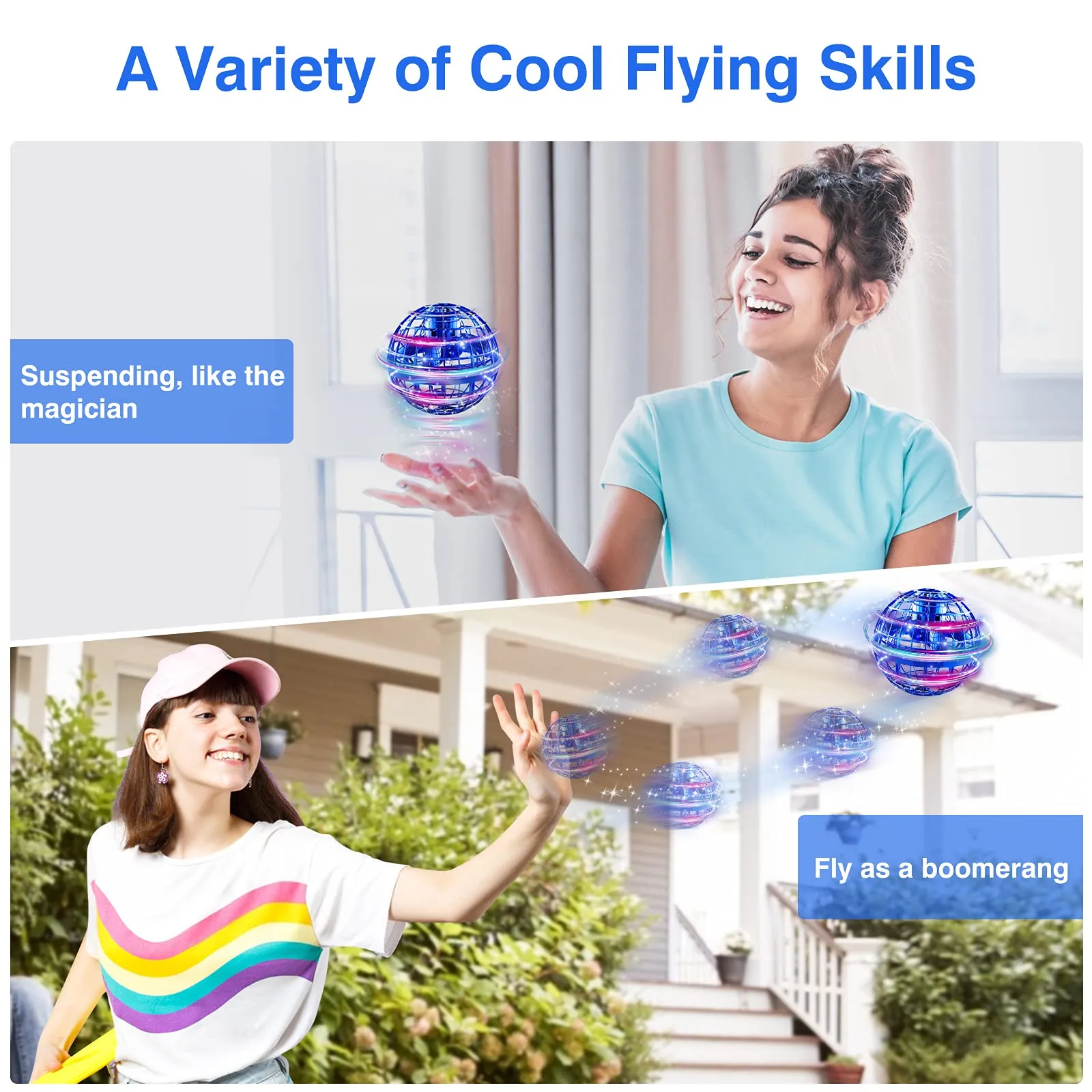 flying orb ball 2022 upgraded flying ball toy hand controlled boomerang hover ball flying spinner with endless tricks cool toys gifts for 6 7 8 9 10add year old boys girls teens indoor outdoor toys