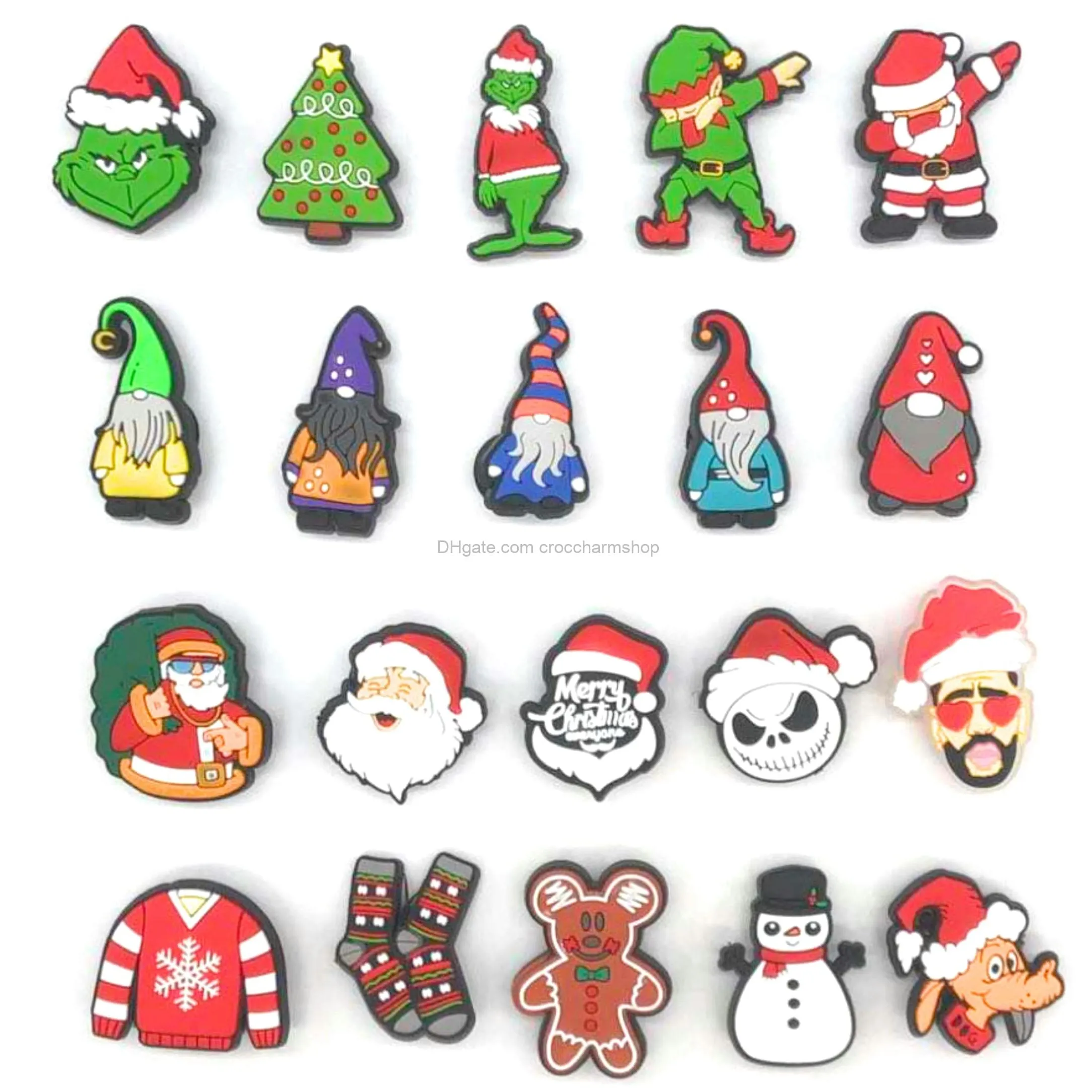 christmas holiday shoe charms for shoes decorations pvc different accessories charms for christmas party gift favors