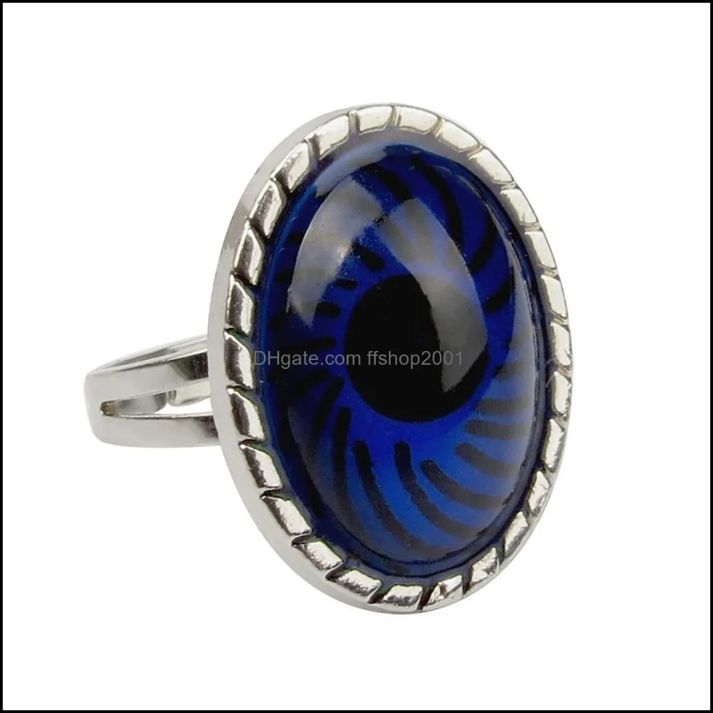 changing color eye ring temperature sensing charm mood rings band fashion jewelry