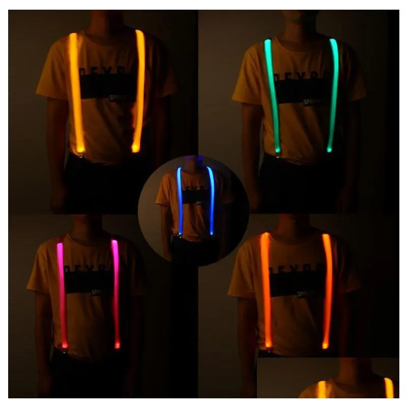 led light up suspenders adjustable party glowing y shape pants straps with stong event supplies night club props for adults kids