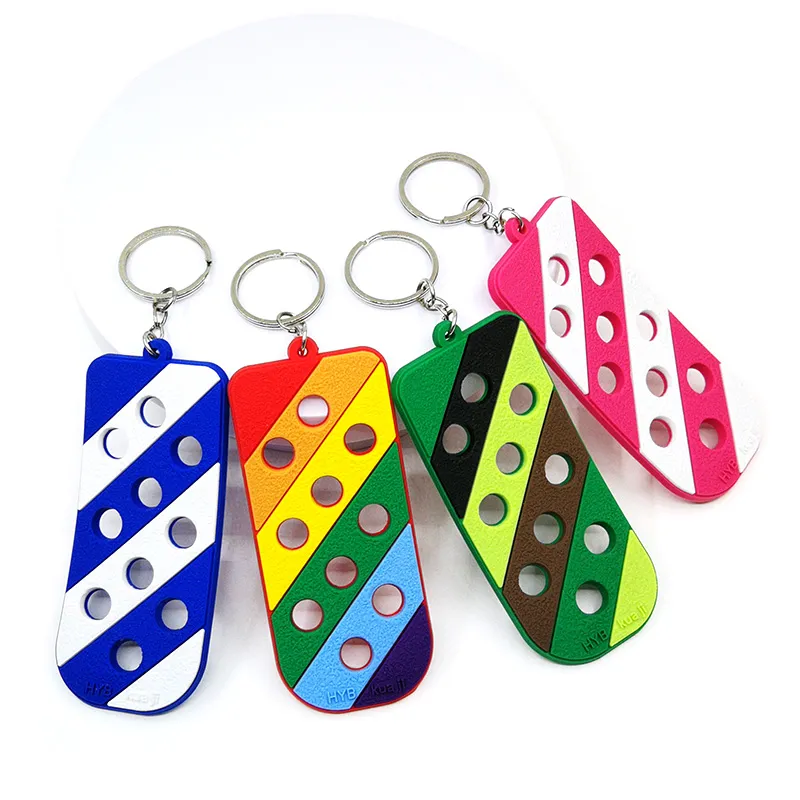 shoes charms keychain eva keychain with holes fit shoe charms clog storage soft key board key ring for car keys ornaments decoration gift