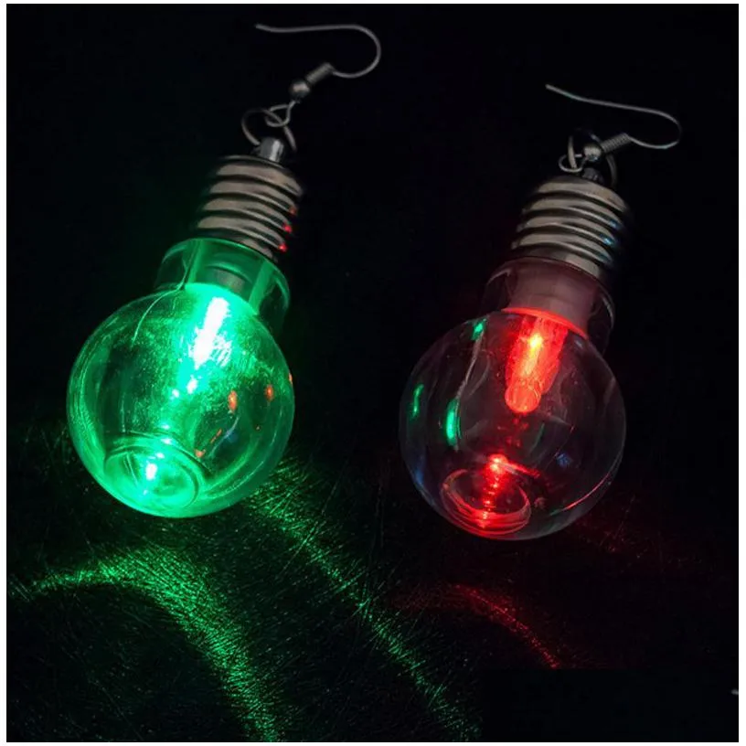 glowing light up bulb earrings dangle earring dance party club disco ball atmosphere props