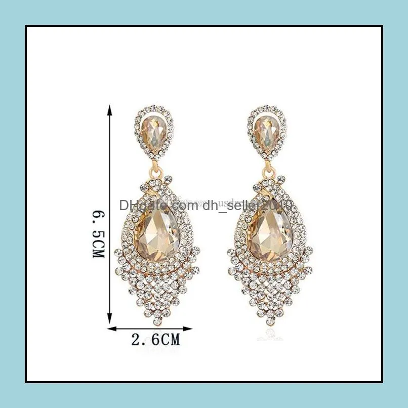 crystal diamond earrings studs dangle ear rings wedding fashion jewelry for women