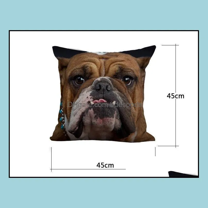 3d animal printed pillow case 45x45cm cotton linen pillow cover 8 designs square sofa cushion cover car waist pillowcase home decor