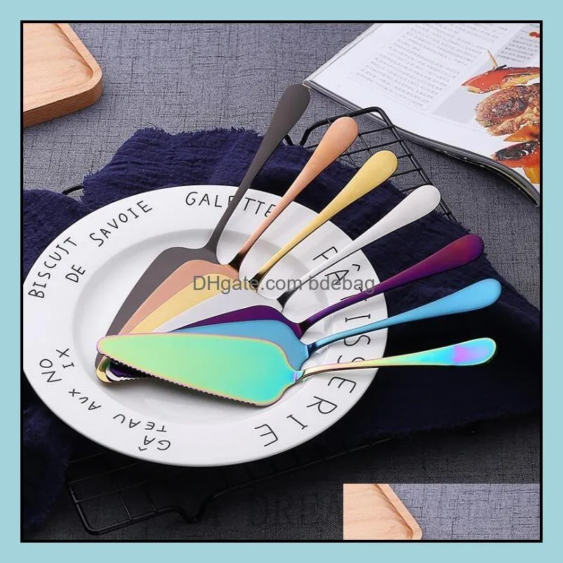 cake spatula stainless steel birthday cake knife 7 colors rose gold black colorful baking tools