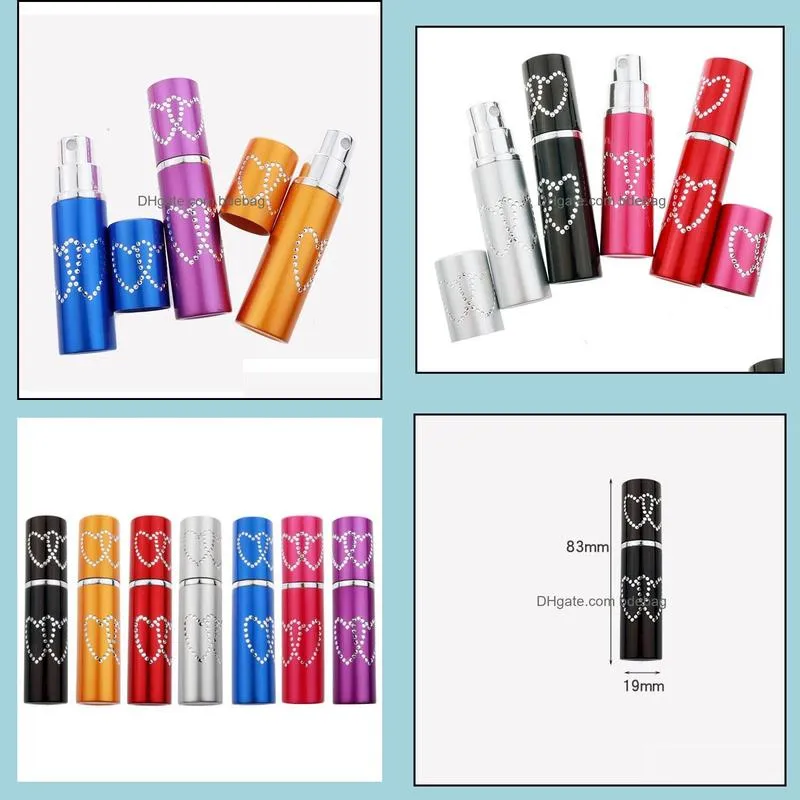 5ml love heart perfume bottle atomizer perfume spray bottles empty container refillable portable gift