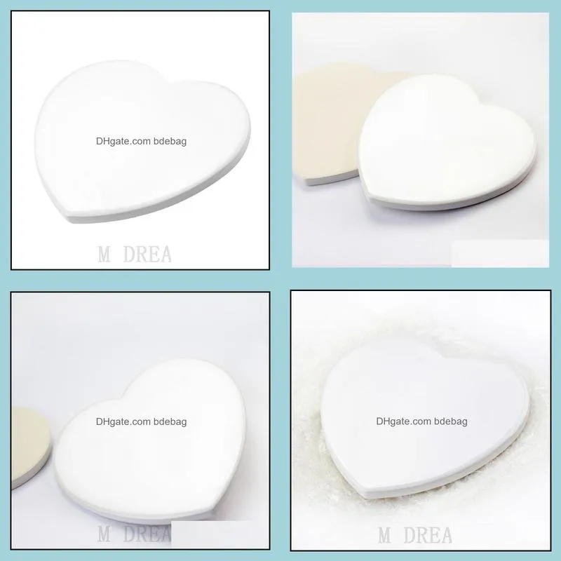 sublimation coaster blank ceramics heart shaped mug pad diy cup mat