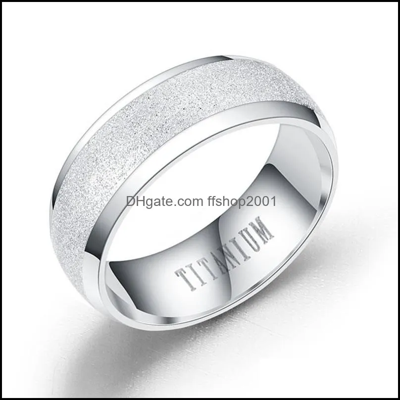 stainless steel frosted ring band blank gold dull polish rings engagement wedding fashion jewelry for women men