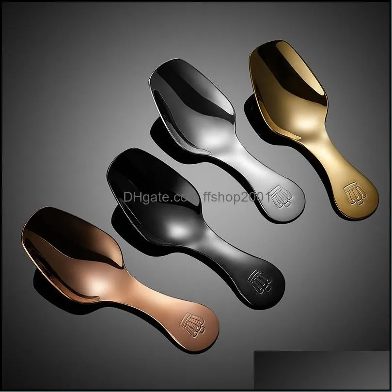 stainless steel short crown handle spoons soup ice cream dessert spoon cutlery gold home restaurant kitchen dining flatware tableware