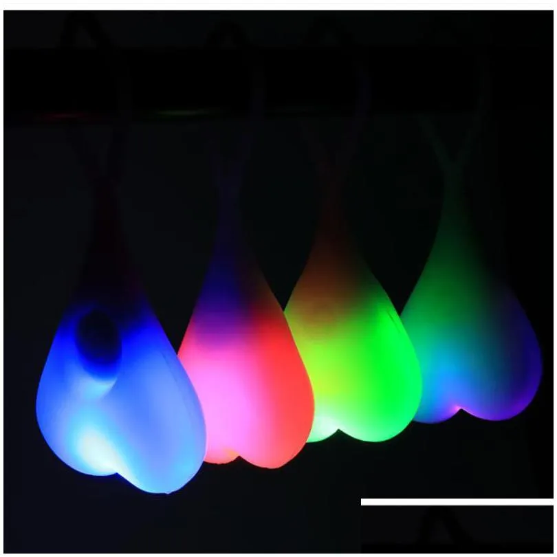 usefull party favors safety bike tail heart ball creative silicone cycling night warning leds waterproof essential light red green blue