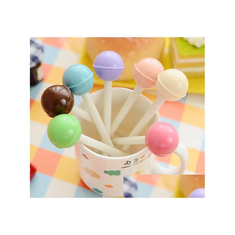 cute novelty lollipops gel pen office school supplies party candy color decor pens students children gift stationery black ink