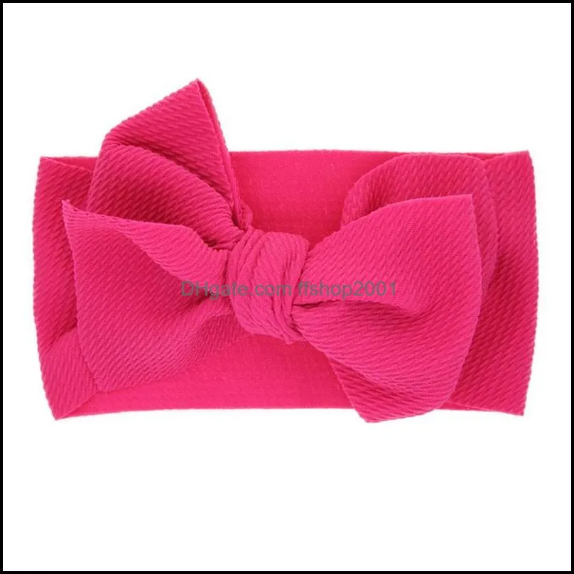 solid color baby children bow knot headband wide elastic hair bands hoods