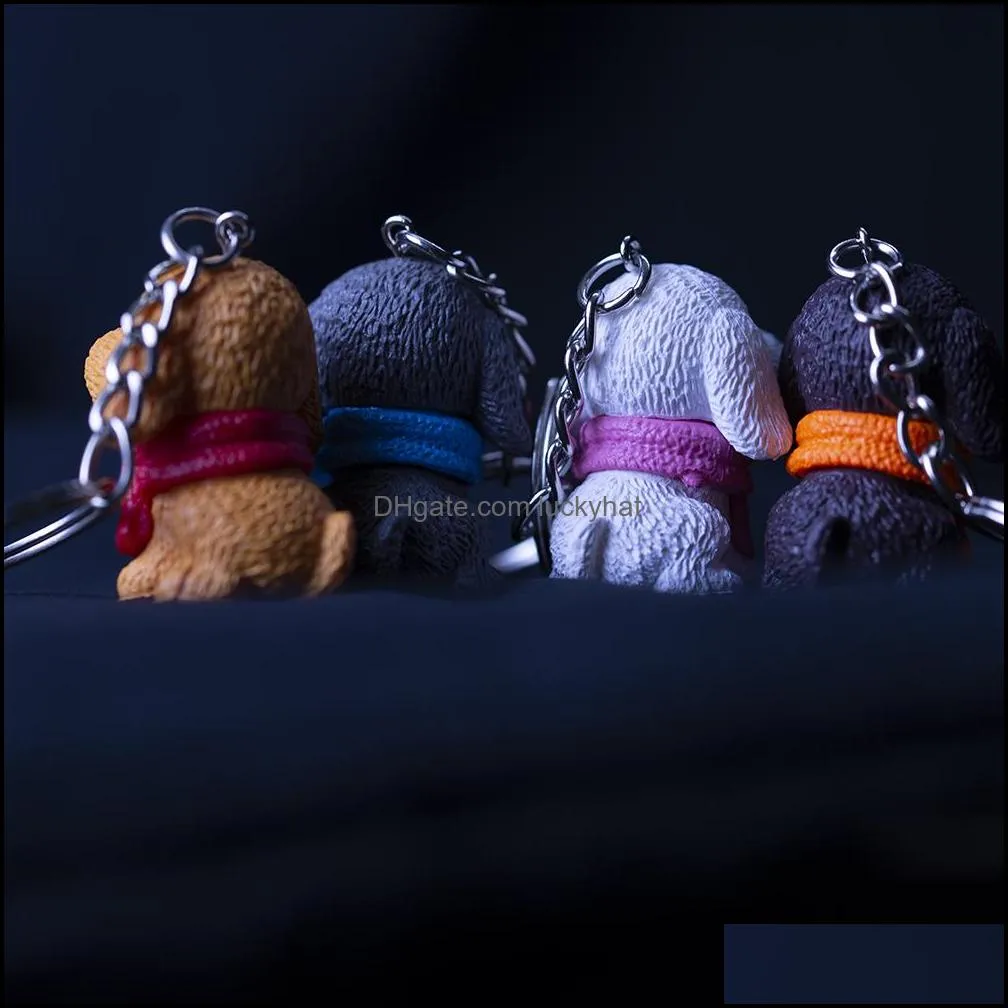 scarve dog figure keychain key rings toy cute bag hangs fashion jewelry