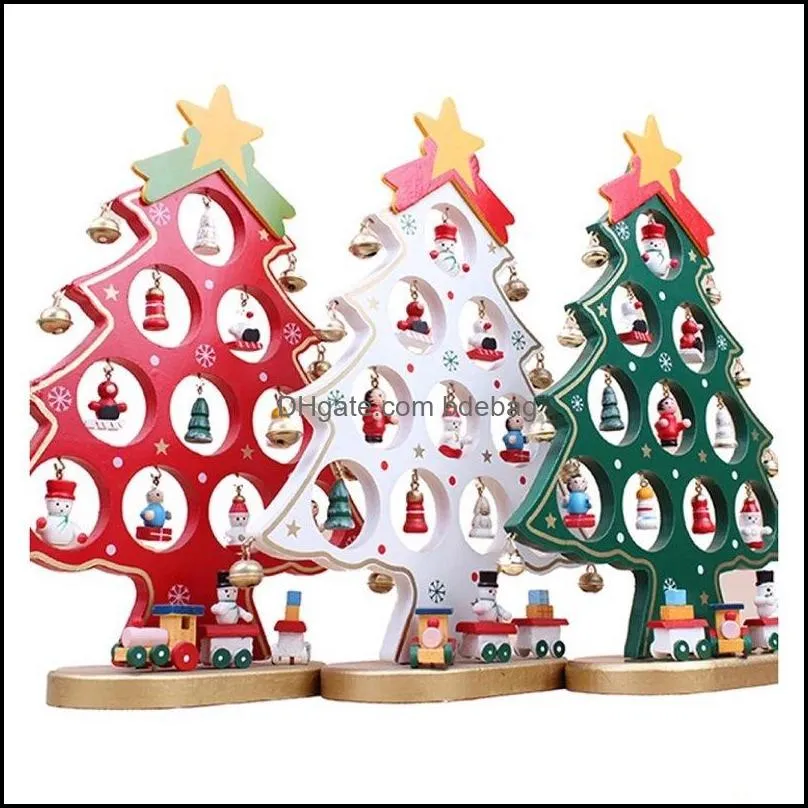 originality christmas gifts woodiness trees decoration ornaments mini scene layout diy snowman cars removable ornament 2020 18ll f2