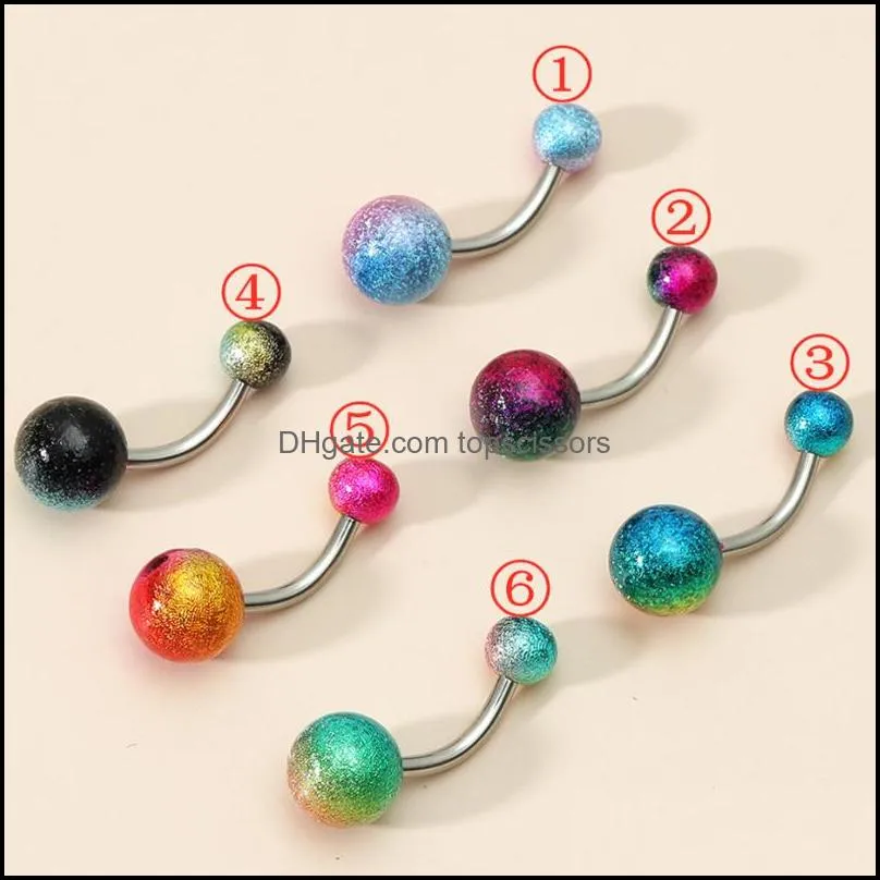 acrylic body piercing barbell surface frosted belly bars women navel rings