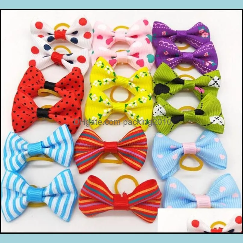 dog hair bows with rubber bands dogs beautytools topknot pet clips cute pets grooming cat little flower bow