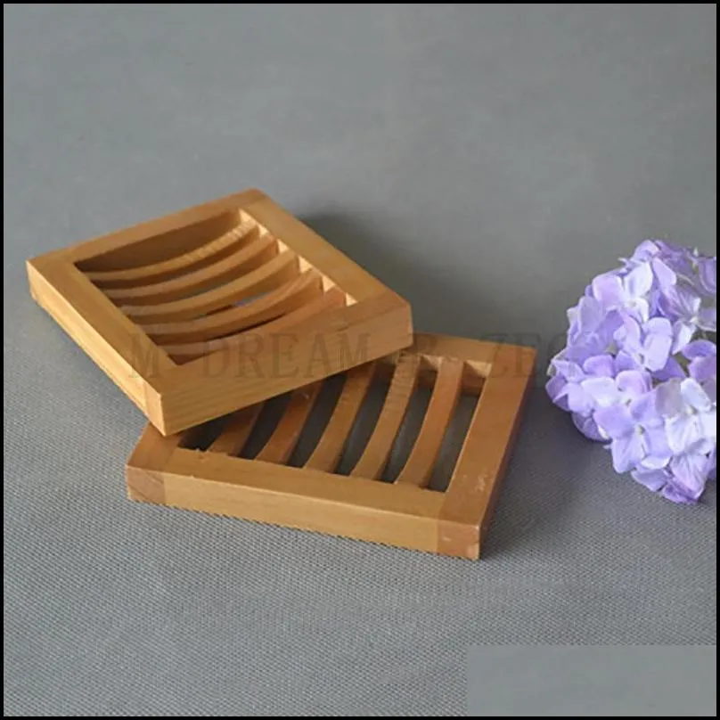 natural wooden soap dishes bathing drain water soap tray holder storage soap box container bath shower rack