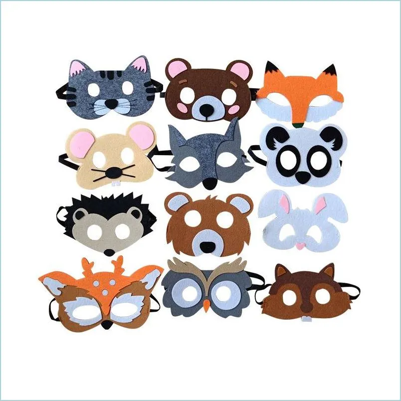 felt mask multicolor cartoon modelling masks cat bear lovely fox mouse high quality with various style 1ls j1