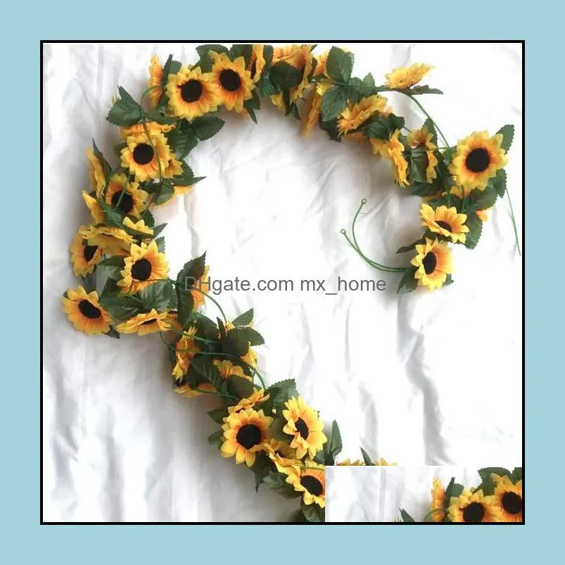 artificial flower vine simulation sunflower rattan for wedding home party decor diy wedding arch backdrop flowers