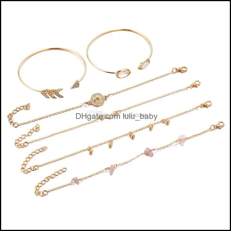 gold diamond arrow multilayer bracelet bangle gold chains wraps women bracelet wristband cuff fashion jewelry gift