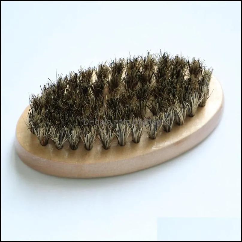bamboo beard brush boar bristles wooden oval facial cleaning men grooming no handle hair brushes arrival 4 8zc g2