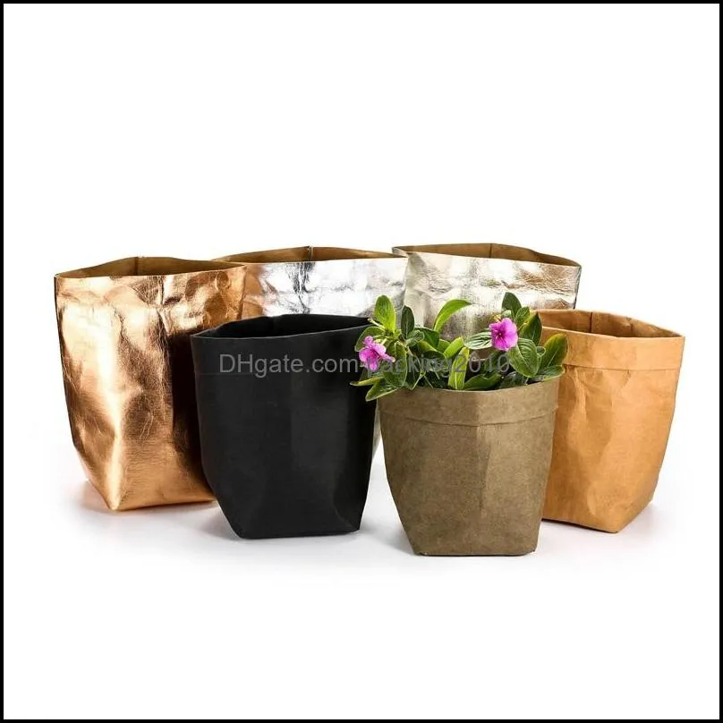 water scrubbing kraft paper flowers pot originality durable paper bags popular creative sell well with different pattern 13kq j1