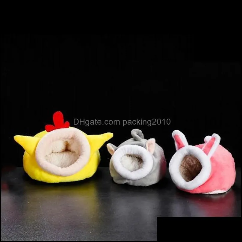 12x10x9cm mini pet house hamster hedgehog winter cave animal bed thickening warm furniture squirrel nest 3 color new arrival 4 5zg g2