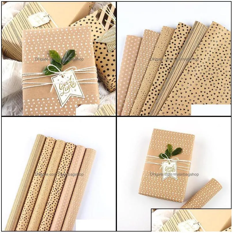 gift wrap event party supplies festive home garden simple retro kraft paper wrap valentines day fl dhajr