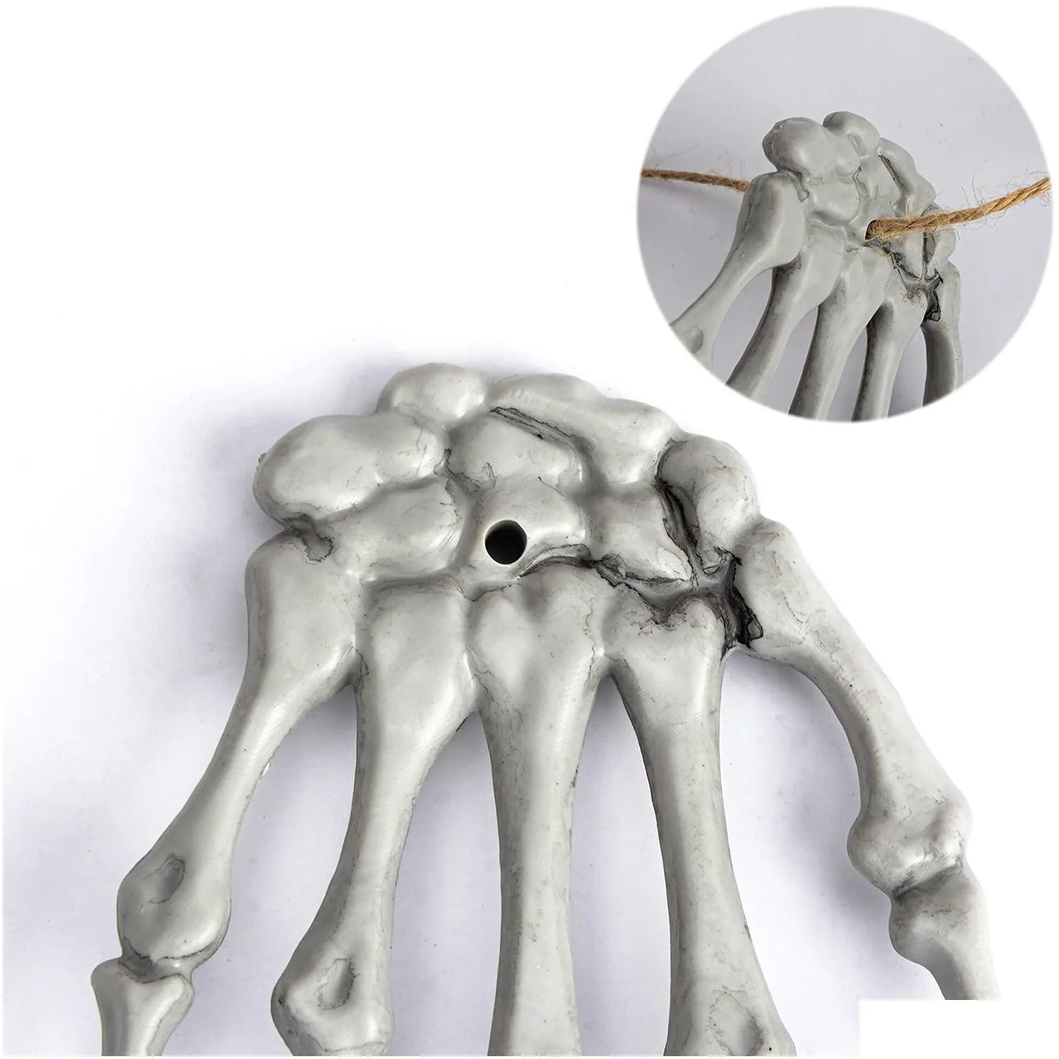 party decoration halloween skeleton hands realistic plastic fake human hand for zombie terror scary props amrfd