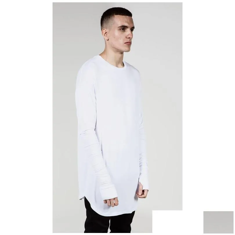 high street mens t shirt extended tshirts men clothing curved hem long line tops tees hip hop urban blank shirts