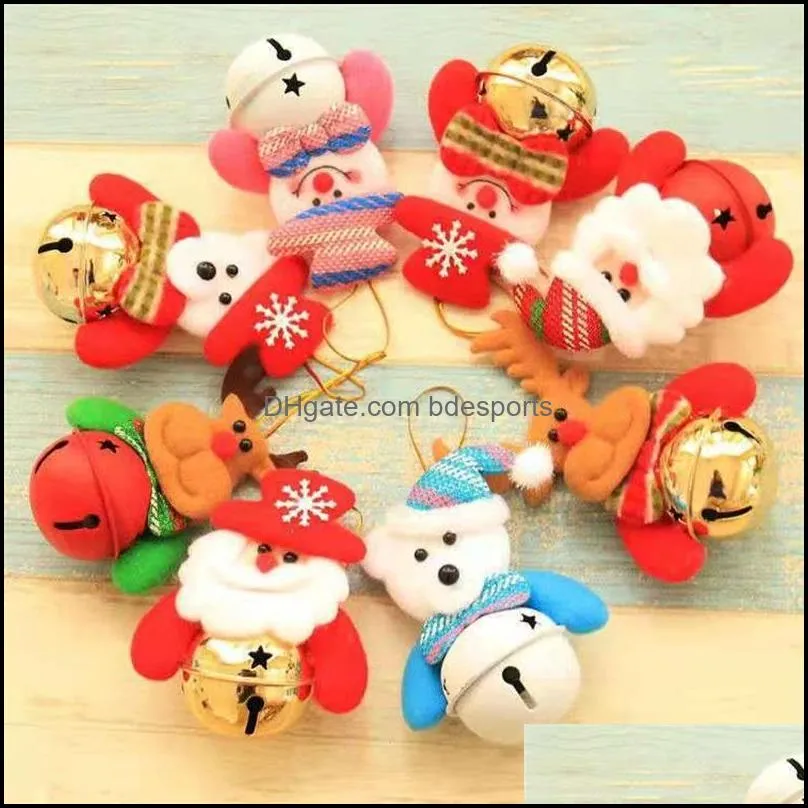 christmas ornament bells santa snowman elk bear xmas tree jingle door hanging pendants home new year party holiday decorations gift