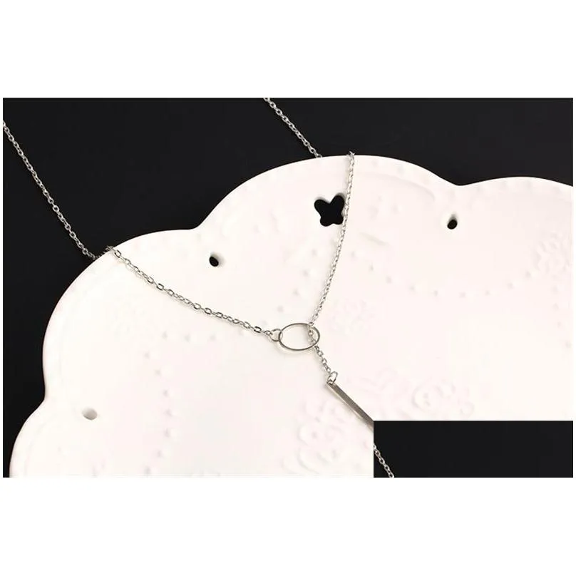 circle pendant necklace gold silver color alloy jewelry fashion elegant punk design charm link chain choker necklaces for girl lady