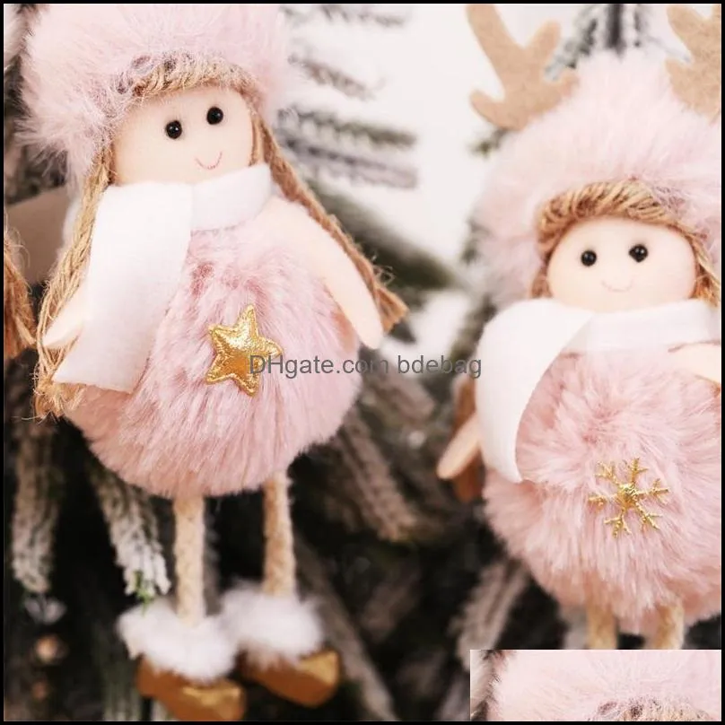 cartoon plush christmas angel dolls foam cloth kids girls boys toy fit hang party tree toy pendants 17cm 6yw e1