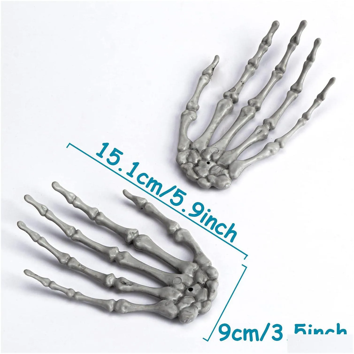 party decoration halloween skeleton hands realistic plastic fake human hand for zombie terror scary props amrfd