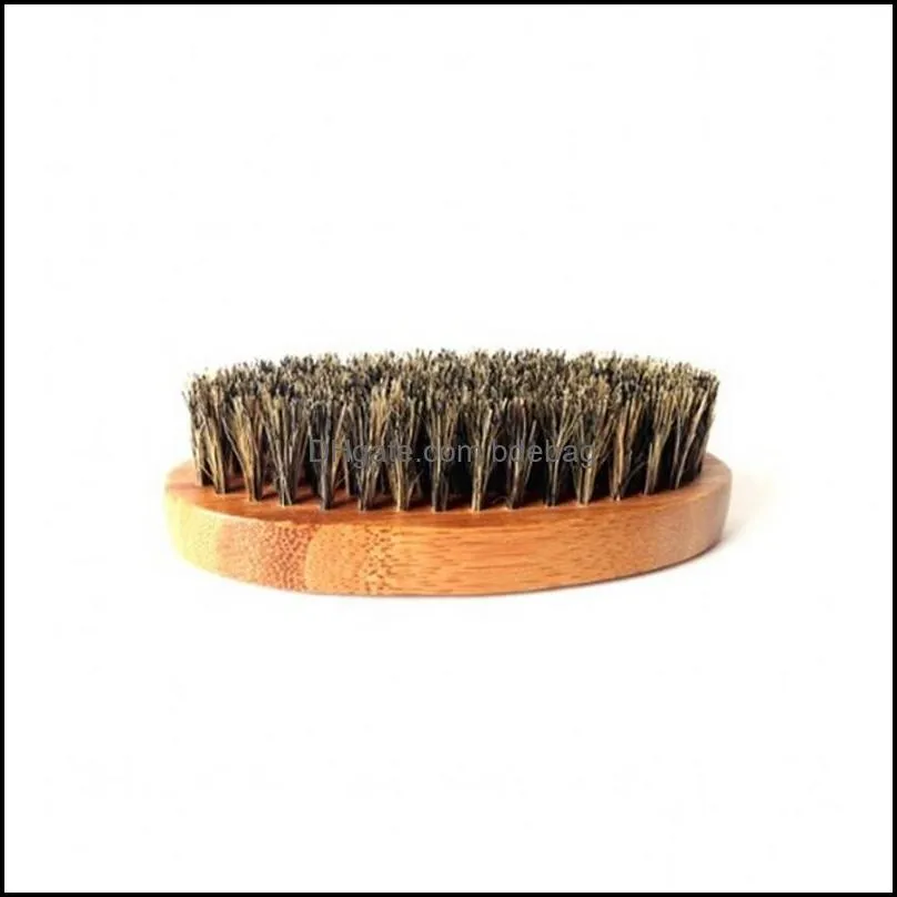 bamboo beard brush boar bristles wooden oval facial cleaning men grooming no handle hair brushes arrival 4 8zc g2