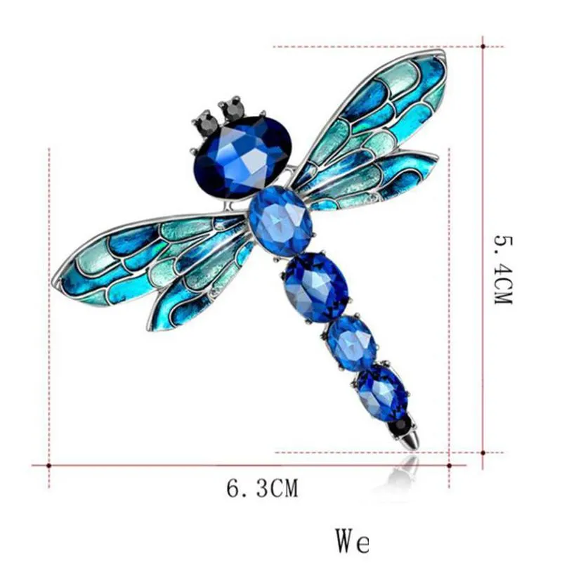 pins brooches 10pcs enamel wing crystal dragonfly brooch pins fashion women garment jewelry for party banquet alloy hats scarf pin