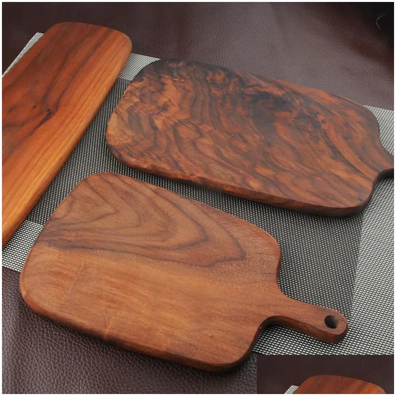 1 pcs black walnut wood cutting board kitchen chopping board 3 size pizza disks real wood without glue stock plate t200111