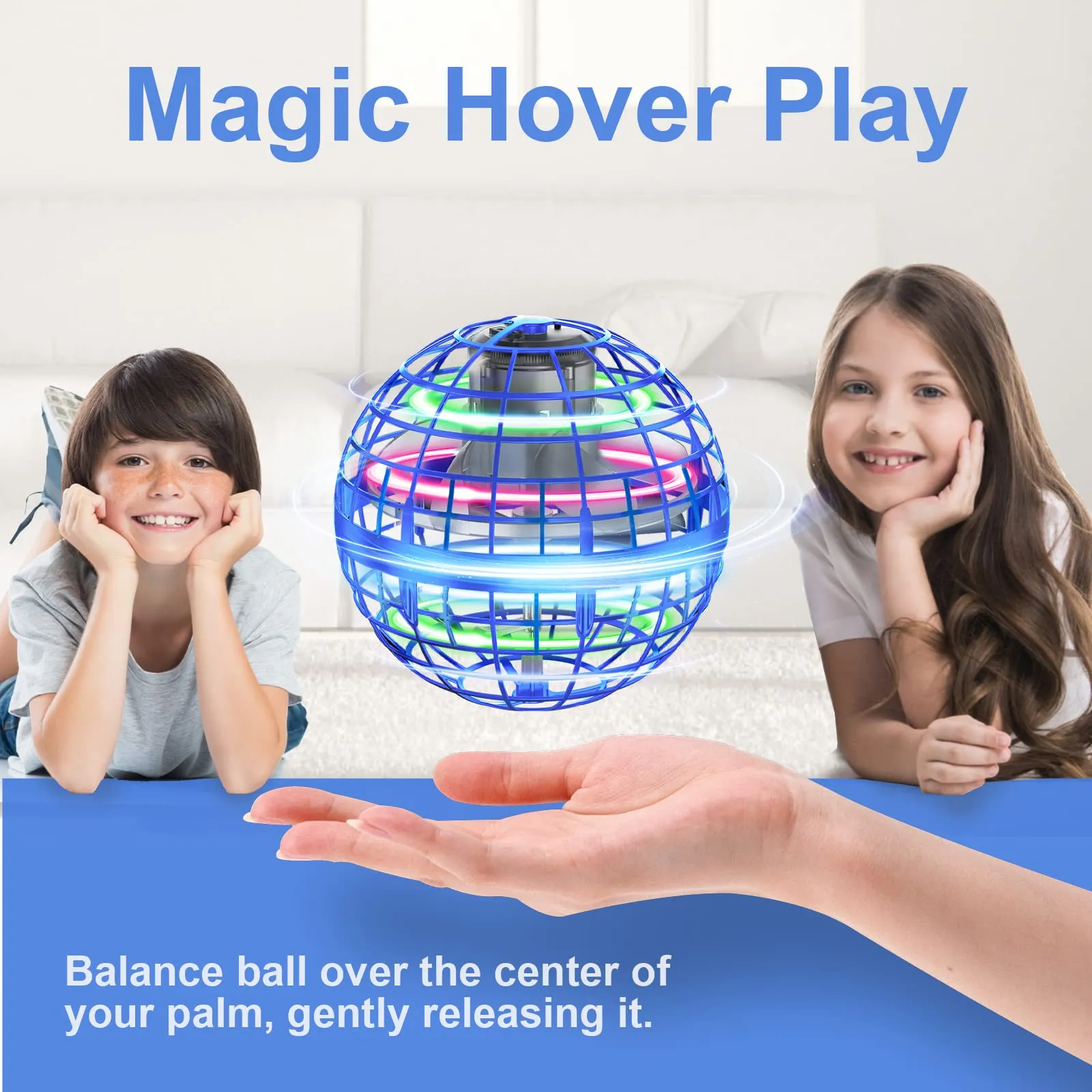 flying ball orb toys hover soaring flying toy globe shape magic boomerang spinner hand controller mini drone for kids adults outdoor indoor by blue