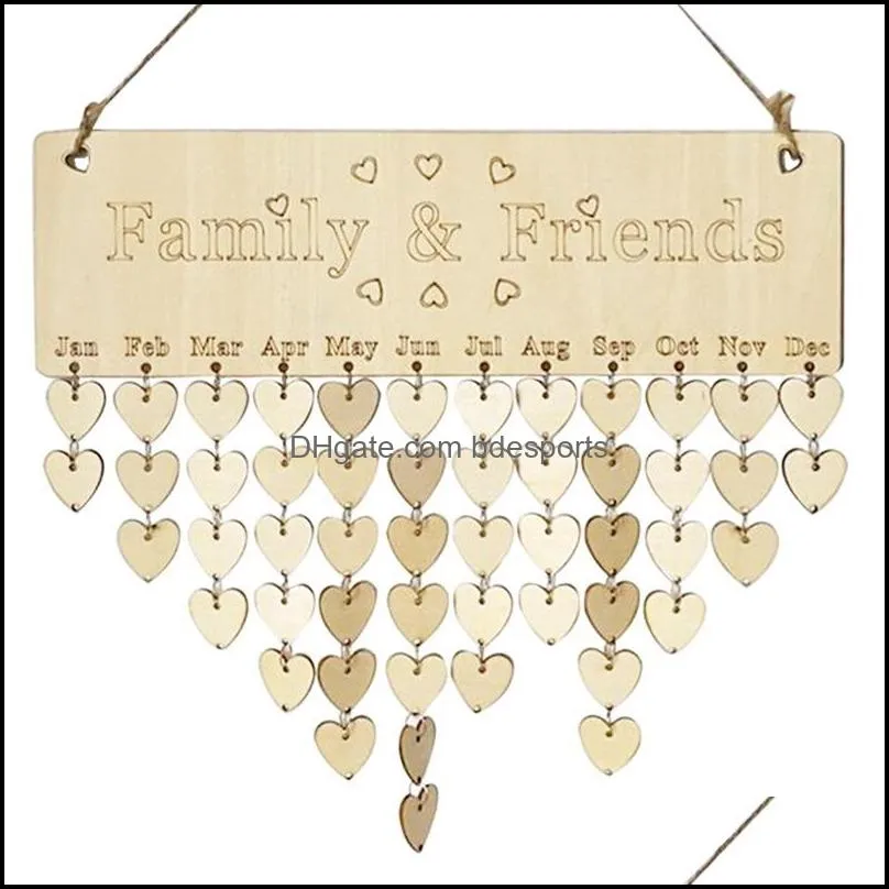 best presents for mothers wooden family birthday reminder calendar board diy anniversary tracker plaque wall hanging with tags r 37 k2