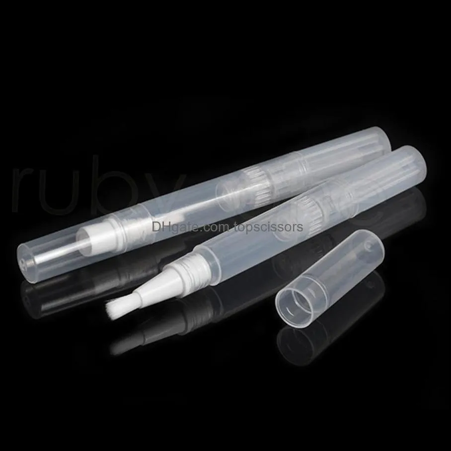 empty twist pen with brush travel portable perfume bottle tube nail polish/ teeth gel/ eyelash growth/ lip gloss tube 3ml 4.5ml